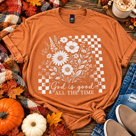 Preorder: God Is Good All the Time Floral Graphic T-Shirt
