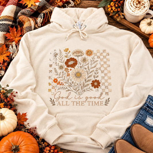 Preorder: God Is Good All the Time Floral Hoodie